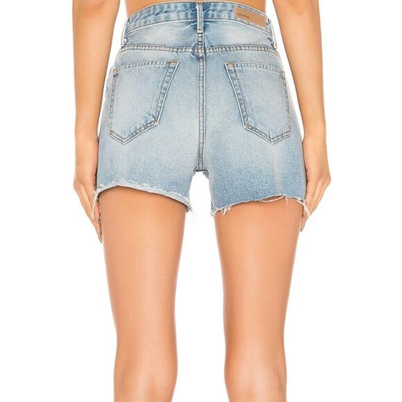 GRLFRND Kerry Short Me and You Rigid Denim 100% Cotton Button Fly Destroyed 23" - Picture 2 of 6